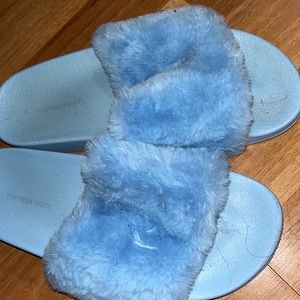 Blue fluffy slides